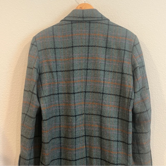 Remain by Birger Christensen Debbie coat heavy check wool blend size 4 gray blue - Picture 15 of 16